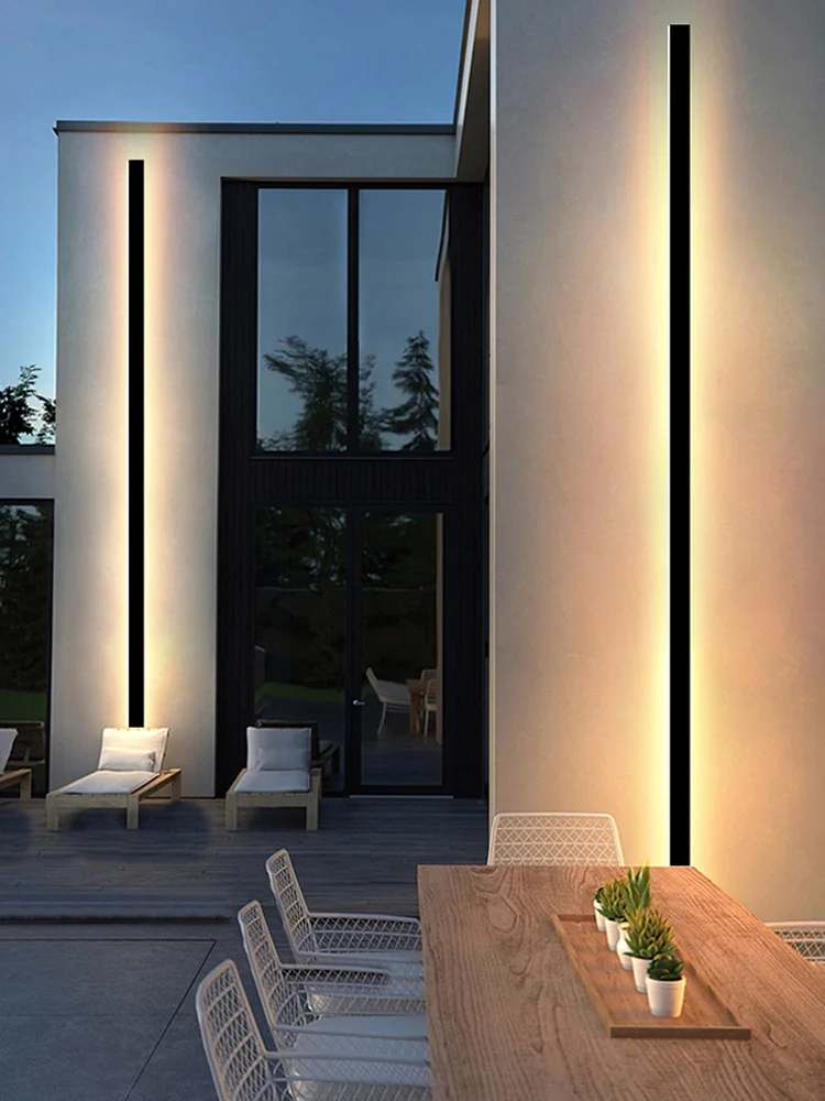IP65 waterproof wall lamp minimalist led outdoor wall lamp black balcony terrace outdoor wall villa garden wall washer lamp